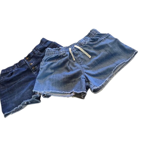 2 Pair Girl's OSHKOSH B'GOSH Denim Shorts sz 12 - Picture 1 of 14